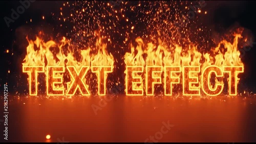 Fiery Text Effect with Sparks and Flames.