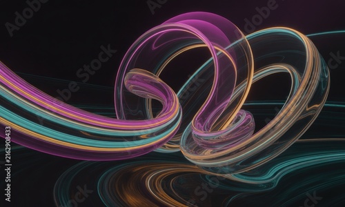 Abstract swirling shapes in vibrant colors