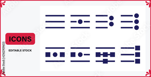 Hamburger menu bar and interface navigation icons vector set with interface navigation hamburger