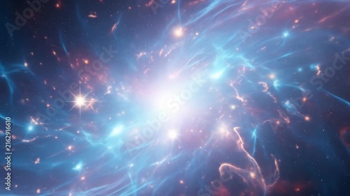 Abstract Journey Through A Glowing Cosmic Nebula Animation.