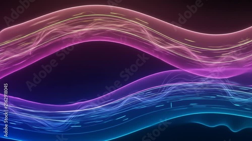 Abstract flowing neon waves background with vibrant colors and dynamic motion, perfect for modern digital projects.