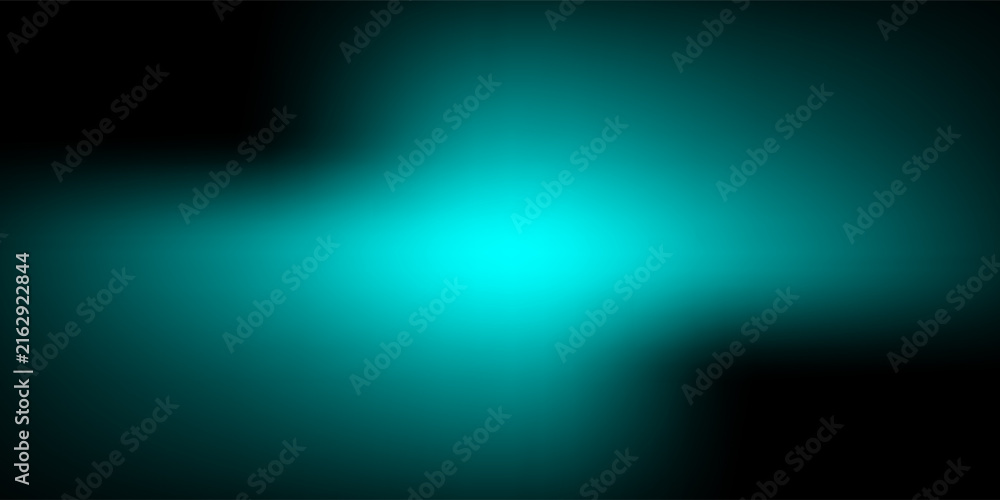 Obraz premium Abstract Cyan Light Glow with Smooth Turquoise Gradient on Dark Black Background.