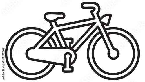 Line drawing depicts a bicycle with a kickstand featuring a simple black outline