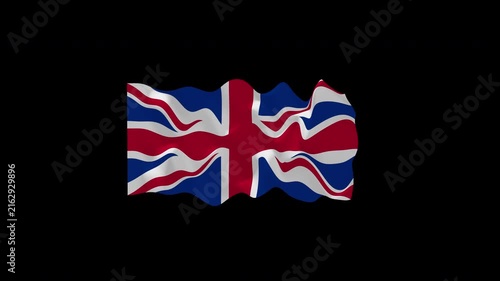 Cinematic Billowing United Kingdom Loop Alpha Channel