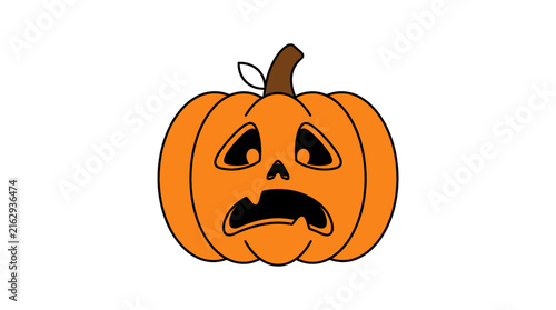 Scared Halloween Pumpkin Jack O Lantern Isolated Transparent Background