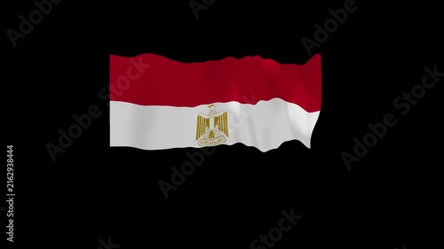 Crisp Unfurling Egypt National Flag Loop Alpha Channel