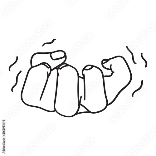 Cuadro en lienzo hand cringe angry outline illustration