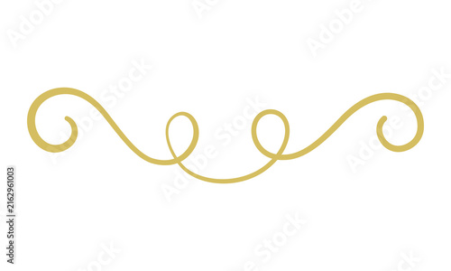 Canvastavla Gold decorative swirl flourish ornate divider line classic elegant scroll border design element for wedding invitations greeting cards stationery book layouts luxury calligraphy frame embellishment