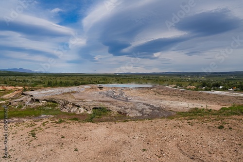 Canvastavla Haukadalur is a famous geothermal valley in southern Iceland.