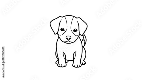 Cute Puppy Line Art Illustration