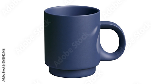 Obraz na płótnie Dark blue ceramic mug with handle