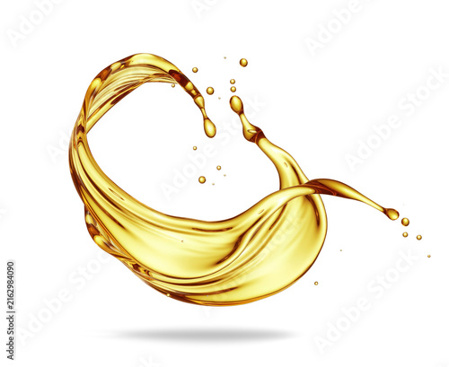 Twisted smooth oily splashes on transparent background. Generative AI