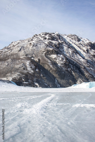 Mountain at Valdez Glacier Lake