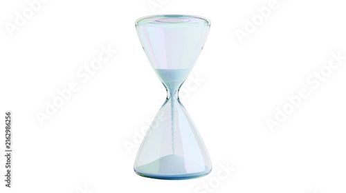Canvastavla Glass hourglass with light blue sand, time measurement device