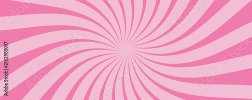 Wavy pink radial stripes background. Strawberry lollipop, candy, yogurt or ice cream print. Rosy sunburst, explosion or surprise manga style effect. Groovy y2k pattern.