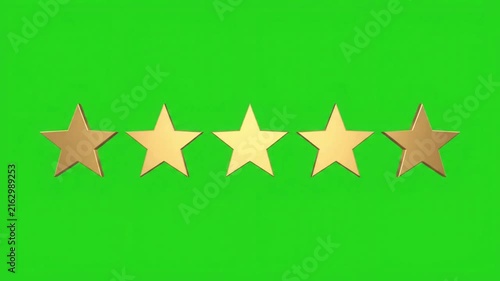 Three Dimensional Golden Stars Bounce Into Professional Client Review Overlay.