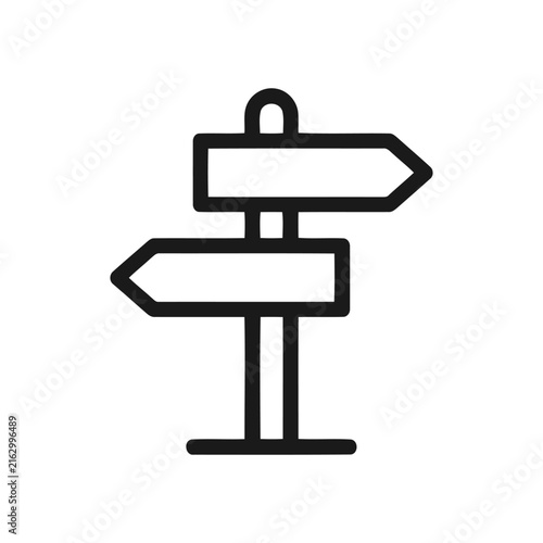 Directional signpost vector illustration with two blank empty pointing boards