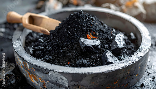 Charcoal ember fire pit barbecue cooking