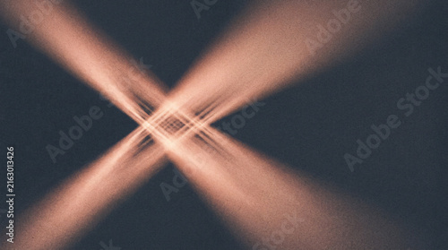 Two Intersecting Warm Light Beams Forming An X Shape On Dark Textured Background For Cinematic Stage Atmosphere