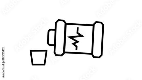 mouthwash animated icon with white background
