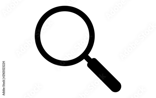Simple black magnifying glass icon searching Vector