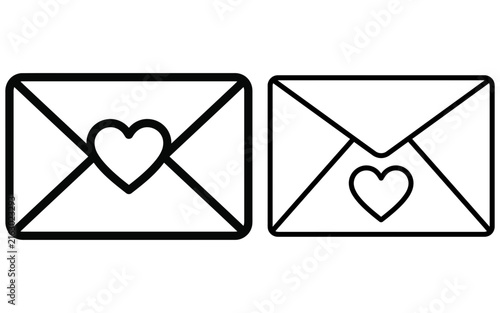 Two simple love envelopes with heart icons Vector