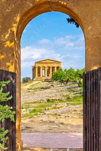 Arch and Temple of Concordia. Agrigento, Sicily, Italy