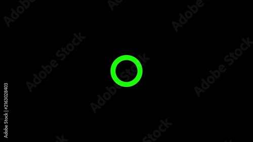 Green circular loading spinner animation on black background, for ui progress, buffering circle