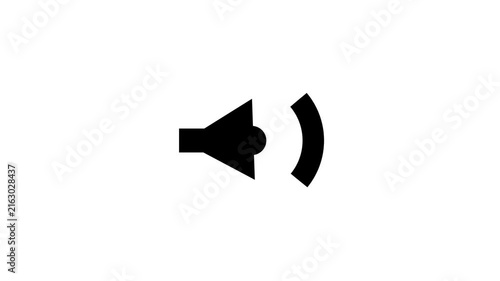 Minimalist speaker animation for audio and sound settings interface volume mute