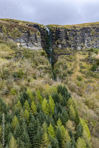 Waterfall running upwards - The Devils Chimney near Glencar Lough, Ireland