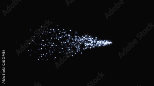 High-quality magical twinkle doodle stars trail, fast motionable burst, white glitter sparkles star trail, star dust, glowing glitter path stars, shining particle overlay, black screen 4k video