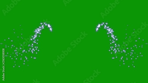 High-quality magical twinkle doodle stars trail, fast motionable burst, white glitter sparkles star trail, star dust, glowing glitter path stars, shining particle overlay, green screen 4k video