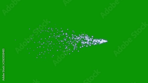 Magic glitter sparkling star line trail, luxury white glitter sparkles, fairy dust wand motion, twinkling stars shine animation, smooth shimmer particles effect, green background overlay 4k video