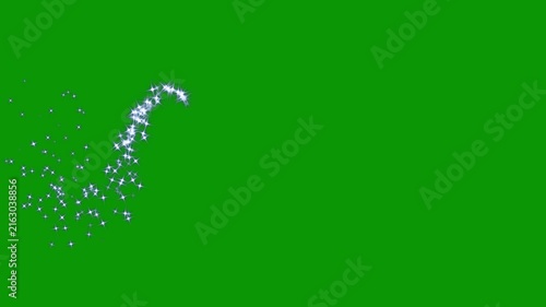 Magic light effect curve trail, sparkling bokeh effects, white glowing fairy sparkle line burst, fairy dust wand glitter stars, shiny particle motion, luxury shimmer transition, green screen 4k video