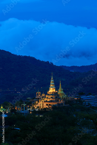 Wat Phra That Pha Sorn Kaew is a beautiful temple situated high in the mountains, The surrounding landscape is breathtaking, enveloped in mountains and mist, at Khao Kho , Phetchabun Province,Thailand