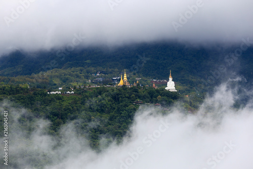 Wat Phra That Pha Sorn Kaew is a beautiful temple situated high in the mountains, The surrounding landscape is breathtaking, enveloped in mountains and mist, at Khao Kho , Phetchabun Province,Thailand