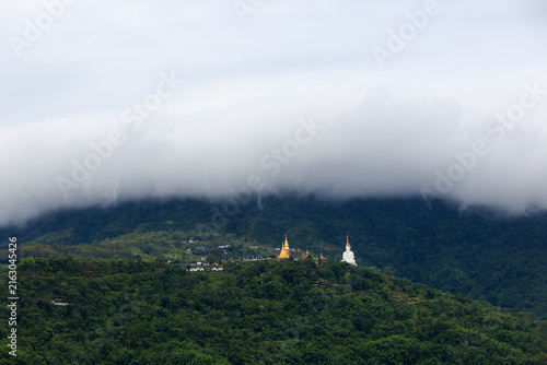 Wat Phra That Pha Sorn Kaew is a beautiful temple situated high in the mountains, The surrounding landscape is breathtaking, enveloped in mountains and mist, at Khao Kho , Phetchabun Province,Thailand