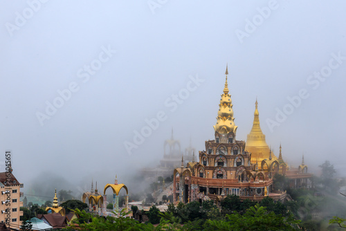 Wat Phra That Pha Sorn Kaew is a beautiful temple situated high in the mountains, The surrounding landscape is breathtaking, enveloped in mountains and mist, at Khao Kho , Phetchabun Province,Thailand