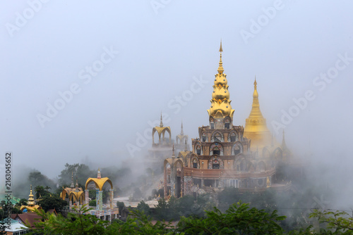 Wat Phra That Pha Sorn Kaew is a beautiful temple situated high in the mountains, The surrounding landscape is breathtaking, enveloped in mountains and mist, at Khao Kho , Phetchabun Province,Thailand