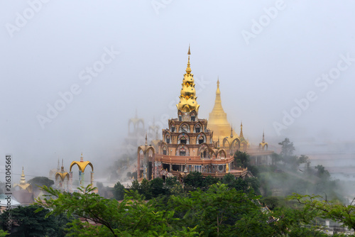 Wat Phra That Pha Sorn Kaew is a beautiful temple situated high in the mountains, The surrounding landscape is breathtaking, enveloped in mountains and mist, at Khao Kho , Phetchabun Province,Thailand