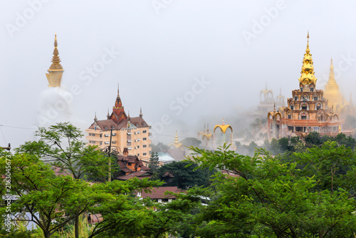 Wat Phra That Pha Sorn Kaew is a beautiful temple situated high in the mountains, The surrounding landscape is breathtaking, enveloped in mountains and mist, at Khao Kho , Phetchabun Province,Thailand