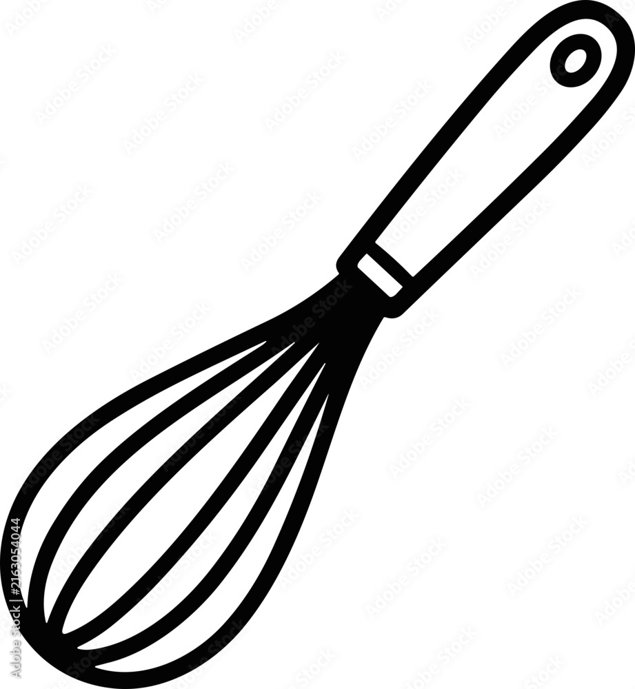 Fototapeta premium Minimalist Line Art of a Whisk - Kitchen Tool Icon