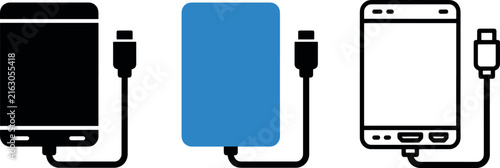 Smartphone charging with portable power bank during travel for modern connectivity