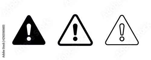 Принти на полотні Warning Triangle Icon Set Danger Alert Symbols
