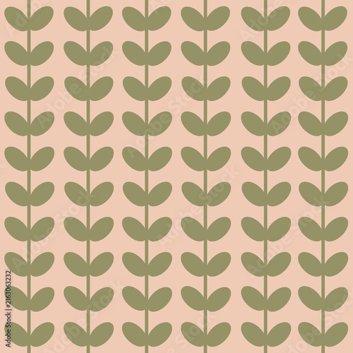Doodle leaves vector texture for summer and spring. Cute seamless pattern leaves arranged in line. Doodle leaves branch for textile, wallpapers, cards, stationery, background, phone cases, paper gifts