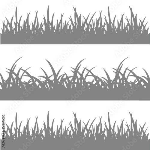 Grass Silhouette Elements Set