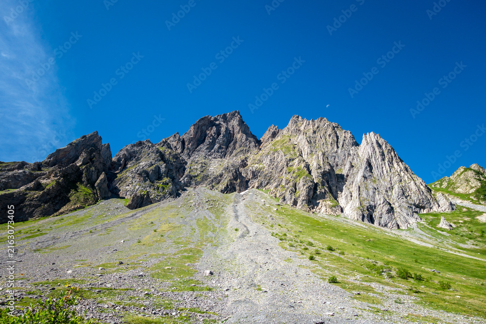 Fototapeta premium Rocky mountain slopes near Les Contamines Montjoie France