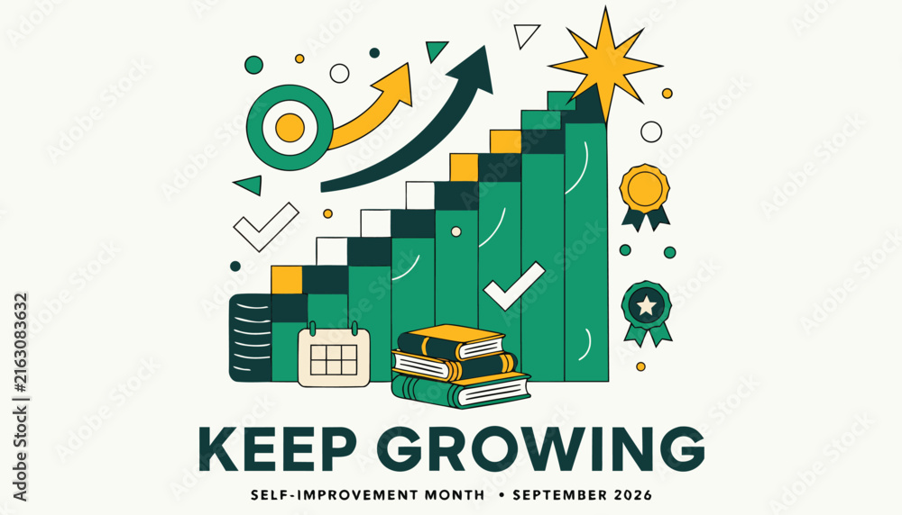 Fototapeta premium Growing staircase chart showing steady personal development and academic success progress