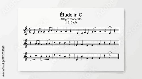 Musical notation sheet for classical composition
