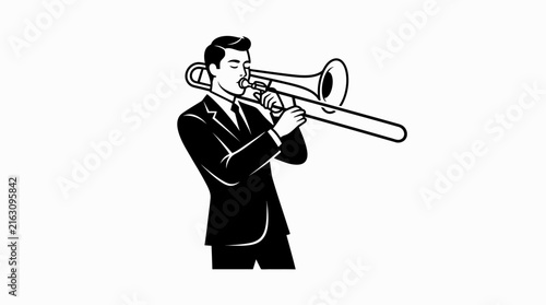 Musician playing brass instrument entertainment performance art